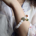 wholesale Metal material first: Factory wholesale natural Hetian jade bracelet, white jade Hetian jade bracelet for women, high-end sense jewelry gifts, drop shipping-0-3