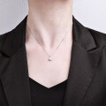925 Sterling Silver Moissanite Pendant Necklace, Luxurious Clavicle Chain-0-2