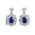 wholesale S925 silver jewelry live new 6*8 oval tanzanite earrings for women fashionable colored gemstone ear accessories wholesale-0-4
