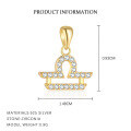 wholesale S925 Sterling Silver Cross-Border Zodiac Necklace with Zircon Pendant, Elegant and Versatile for Women-0-13