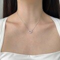 wholesale S925 Sterling Silver Dainty Heart Necklace for Women, Minimalist Small Choker with a Luxe Twist, Versatile and Lightweight-0-1