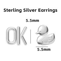 wholesale 925 Silver Cute Animal Pure Silver Stud Earrings Element Simple Minimalist Light Luxury Style Non-removable Earrings-OK Duck Sterling Silver Earrings