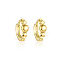 wholesale S925 Sterling Silver Geometric Zircon Earrings For Women, Minimalist French Style-E4807-Gold/Pair 925 Silver