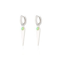 wholesale S925 Sterling Silver Geometric Triangle Opal Ear Clips,ins-Platinum 925 silver