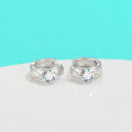 wholesale S925 Sterling Silver Moissanite Earrings for Women, Versatile Ear Clips, New Trendy Hoop Earrings, Fashion Ear Accessories, Korean-style Ear Hooks-0-2