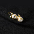 wholesale S925 Sterling Silver Elegant Butterfly with Pearl Summer Earrings for Commuting, Minimalist Retro Style Ear Hooks M01669-0-2