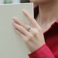 925 Silver Moissanite Micro-Set Heart Ring, Women's Cross-Border Fashion Ready Stock Jewelry Factory-0-1