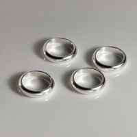 wholesale S925 Sterling Silver Loach Back Ring Ins Style Niche Design Minimalist Smooth Plain Band Ring R02297-S925 Silver Ring US 5