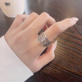 wholesale S925 Sterling Silver Vintage Creative Openwork Floral Design Adjustable Index Finger Ring, Ethnic Bohemian Style-0-3