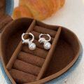 wholesale S925 Sterling Silver Pearl Earrings for Women, New Korean Style Elegant Fashion Minimalist Earrings, High-End Trendy-0-1