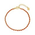 wholesale 10K Gold New Style Red Rope Bracelet for Women, Minimalist Woven Small Luxury Style Side Chain Anklet-0-5