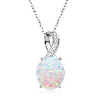 S925 Silver Saturn Orbit Opal Pendant Necklace-Style G [Clearance Sale with Free Shipping]  925 Silver