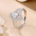 wholesale 18K gold plated S925 sterling silver cross-border new 1-carat moissanite ring women's fashionable skirt ring-0-0