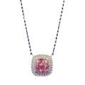 wholesale S925 silver new style padparadscha 8*8 high carbon diamond electric gold-plated necklace luxury micro-set pendant for women drop shipping-0-4