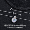 Sterling Silver Moissanite Necklace, Hypoallergenic Women's Jewelry-0-0