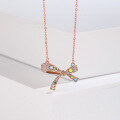 wholesale Sterling Silver Runaway Princess Bow Necklace Women Minimalist Luxury Collarbone Chain Small Pendant Design Ins Style Direct from Manufacturer-0-1