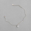 wholesale S925 Sterling Silver ST130 Korean-style Geometric Pendant Bracelet with Zirconia for Women, Exuding a Fresh and Elegant Charm-0-0