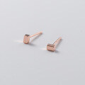 wholesale S925 silver women's Korean-style fashionable minimalist rectangular stud earrings, elegant small rectangle earrings E6676-0-3