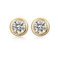wholesale 18K gold set with natural diamond ear studs for women, single diamond earrings, genuine gold and real diamond, bubble thread ear studs for ear piercing care-0-4