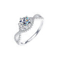 wholesale S925 Sterling Silver Cross-Border Wholesale 2-Carat Moissanite High-End Luxury Multi-Color Exquisite Ring-0-5