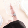 S925 Sterling Silver Four-Leaf Clover Moissanite Women's Ring, Light Luxury Ins Style-0-1