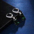 wholesale S925 Sterling Silver New Enzela Emerald Ice Flower-Cut Gemstone Ear Hooks for Women Wholesale Factory-0-3