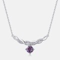 wholesale S925 Sterling Silver New Twist Braided Alexandrite Necklace Minimalist Style Jewelry Wholesale-0-3