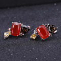wholesale S925 silver luxury designer gemstone earrings for banquet pairing with high-end feel, natural colored gemstone earrings, Russian-0-1