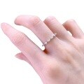 wholesale S925 Sterling Silver New Simple Ring Baguette Row Diamond Ring in Style for One-Click Dropshipping-0-4