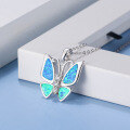 wholesale S925 Sterling Silver Butterfly Iridescent Opal 4A Zircon Necklace, Cross-Border Bestseller Direct from Manufacturer-0-5