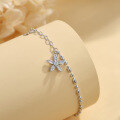 wholesale S925 Sterling Silver Romantic Starfish Bracelet for Women, Summer Korean Version Ins Style Exquisite Niche Design Hand Accessory-0-1