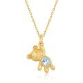 wholesale 925 Silver New Sky Blue Topaz Lovely Little Bear Pendant for Women, Bear Cub Valentine's Day Gift-0-5