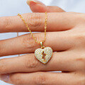 14K Gold Plated 925 Silver Moissanite Lightning Heart Pendant Necklace-0-4