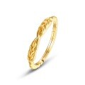 wholesale 10K Gold Plated S925 Sterling Silver Fashionable Minimalist Olive Branch Adjustable Pinky Ring for Women Wholesale-0-5