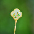 wholesale Pure silver gold-plated and cold enamel New Chinese-style antique cheongsam Hanfu updo accessories hairpin hair stick with step shake and Hetian jade-0-5