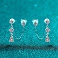 S925 Sterling Silver Moissanite Fringe Earrings for Women, Simple and Elegant-0-4
