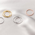 wholesale S925 Sterling Silver 12mm Thin Minimalist Smooth Band Ring INS Fashion Simple Jewelry R00262-0-2