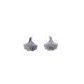 wholesale S925 Sterling Silver Maker Creative Minimalist Ginkgo Leaf Small Stud Earrings Korean Style Fashion Ear Accessories Factory Supply-0-4