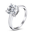 wholesale [S925 Sterling Silver Ring] French Audrey Hepburn Style Luxury 5-Carat Cocktail Ring for Women, Exaggerated Design-0-28