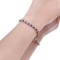 wholesale S925 Sterling Silver Fully Set with Royal Blue Diamonds Fashion Socialite Ins Style Chain Bracelet, New Collection by Mu Jing Jewelry-0-4