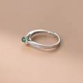 wholesale S925 Sterling Silver Fresh and Sweet Ins Style Niche Design Exquisite Diamond-Inlaid Jadeite Ring R02767-0-4