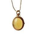 wholesale S925 Silver Natural Raw Ore Beeswax Mustard Yellow Cabochon Pendant Necklace-0-4