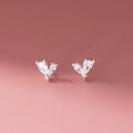 wholesale S925 Sterling Silver Fresh Sweet Ins Style Design Personality Inlaid Diamond Four-Pointed Star Heart Earrings M06042-0-3