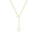 wholesale S925 Sterling Silver Farfan Star Moon Pendant Necklace, Women's Light Luxury Fashion Versatile Hollow-out Personality Choker-0-2