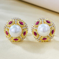 wholesale Sterling Silver New 7mm Synthetic Pearl Earrings Vintage Style TikTok Hot Seller-E426 Pearl Earrings 925 Silver