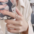 wholesale S925 silver fashion Korean-style irregular minimalist trendy versatile open ring-0-3