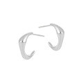 wholesale S925 Sterling Metal Small Design Personality Silver Earrings Temperament Ins Style Geometric Light Surface C-Shape Ear Studs Women-0-4