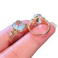 wholesale S925 Sterling Silver Plated 18K Gold Blue Zircon Starry Ring, Exquisite and Ethereal Luxury for Women-0-4