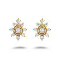 wholesale S925 silver plated with 14k gold, Japanese-style white zircon stud earrings from-0-0
