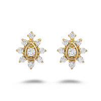 wholesale S925 silver plated with 14k gold, Japanese-style white zircon stud earrings from-White zircon earrings (silicone ear plugs)  925 silver